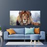 Quadro Decorativo - 3 Telas - Leão Estilizado - 120x60cm - 1