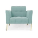 Ver imagem 4 de Poltrona Sala Decorativa Kit 2 Elisa Pé Aço Lateral Dourado Cotelê Ext/veludo Menta D03 - D’Rossi