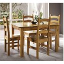 Ver imagem 1 de Conjunto com Mesa de Jantar 120cm Retangular e 4 Cadeiras 100% Madeira Maciça Napoli Espresso Móveis Marrom/Nogueira