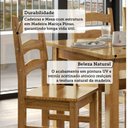 Ver imagem 5 de Conjunto com Mesa de Jantar 120cm Retangular e 4 Cadeiras 100% Madeira Maciça Napoli Espresso Móveis Marrom/Nogueira