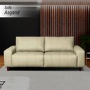 Ver imagem 2 de Sofá Decorativo Sala de Estar Asgand 4 Lugares 240cm Bipartido Couro Tiza - Mozzelar