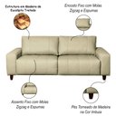 Ver imagem 3 de Sofá Decorativo Sala de Estar Asgand 4 Lugares 240cm Bipartido Couro Tiza - Mozzelar