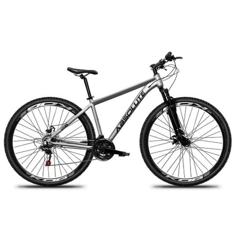Bicicleta Aro 29 Absolute Nero 5 Alumínio 21V Câmbios Shimano Mountain Bike Freio a Disco Cinza 23