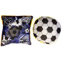 Ver imagem 3 de Par de Almofadas Cheias Futebol Game Azul Marinho 45cm X 45cm - com Viés