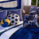 Ver imagem 2 de Par de Almofadas Cheias Futebol Game Azul Marinho 45cm X 45cm - com Viés