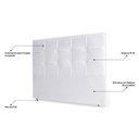 Ver imagem 3 de Cabeceira Estofada Box Casal King Size 195cm Corino Branco