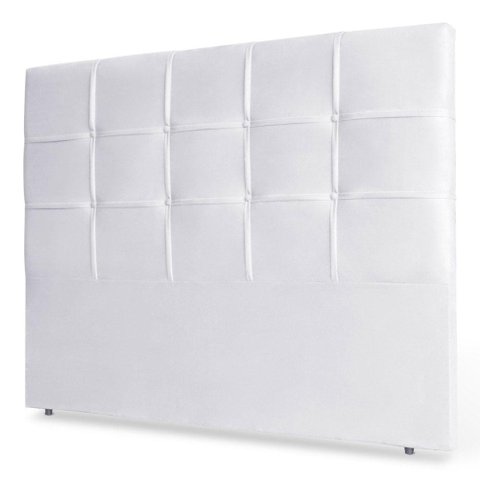 Cabeceira Estofada Box Casal King Size 195cm Corino Branco