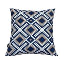 Ver imagem 2 de Kit 2 Capas de Almofada Impermeável Belize Zíper Invisível 45cmx45cm:Geométriza Azul e Lisa Azul