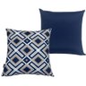 Kit 2 Capas de Almofada Impermeável Belize Zíper Invisível 45cmx45cm:Geométriza Azul e Lisa Azul - 1