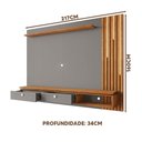 Ver imagem 3 de Painel Home Suspenso Ripado Led Tv até 80 Polegadas Titanium Naturalle Hit Shop Jm