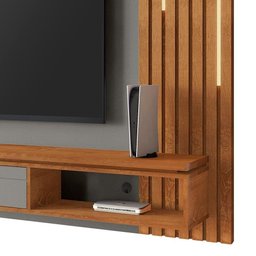 Painel Home Suspenso Ripado Led Tv até 80 Polegadas Titanium Naturalle Hit Shop Jm - 7 Painel Home Suspenso Ripado Led Tv até 80 Polegadas Titanium Naturalle Hit Shop Jm - 7