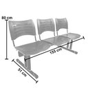 Ver imagem 6 de Longarina Cadeira 3 Lugares Iso Plástica Coluna Dupla Para Recepção Auditório e Clinica Azul
