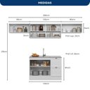 Ver imagem 3 de Cozinha Completa Modulada Americana com Vidro Reflecta 4 Peças Yescasa
