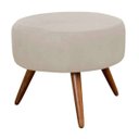 Ver imagem 1 de Puff Pufe Banqueta Redondo Estofado Pés Madeira Suede