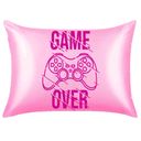 Ver imagem 1 de Fronha de Cetim Personalizada Antifrizz Gamer Over Rosa MG4R