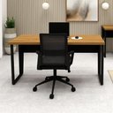 Ver imagem 1 de Mesa Escrivaninha 1,50m X 0,70m com Pés Metálicos F5 Office Cor:freijó com Preto