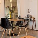 Ver imagem 2 de Mesa de Jantar Saarinen Redonda com Tampo de Madeira 1,20m - Bella Brasil Decor