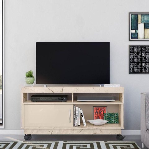 Rack para TV Rack Benício 50" 121cm MDP Calacata Off White Casah