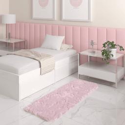 Tapete Passadeira Quarto Antiderrapante Rosa Bebe 50 X 140 Cm - 1