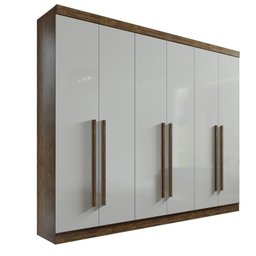 Guarda Roupa Casal 6 Portas 6 Gavetas da Vinci Plus D'doro Ypê/off White - 1