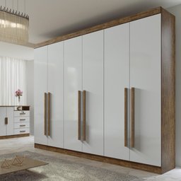 Guarda Roupa Casal 6 Portas 6 Gavetas da Vinci Plus D'doro Ypê/off White - 2