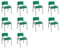 Ver imagem 1 de Kit 10 Cadeiras Infantil Iso, Escola, Base Cinza-verde Escuro