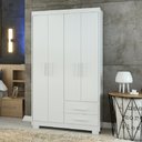 Ver imagem 2 de Guarda Roupas Solteiro 4 Portas 2 Gavetas Primacy Branco Batrol