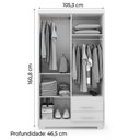 Ver imagem 3 de Guarda Roupas Solteiro 4 Portas 2 Gavetas Primacy Branco Batrol