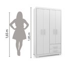 Ver imagem 5 de Guarda Roupas Solteiro 4 Portas 2 Gavetas Primacy Branco Batrol