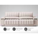 Ver imagem 4 de Sofá com Porta Copos Carregador USB Ret Rec Murano 2,30m Velosuede Areia - NETSOFAS