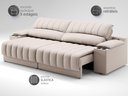 Ver imagem 5 de Sofá com Porta Copos Carregador USB Ret Rec Murano 2,30m Velosuede Areia - NETSOFAS