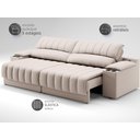 Ver imagem 5 de Sofá com Porta Copos Carregador USB Ret Rec Murano 2,30m Velosuede Areia - NETSOFAS