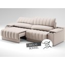 Ver imagem 6 de Sofá com Porta Copos Carregador USB Ret Rec Murano 2,30m Velosuede Areia - NETSOFAS