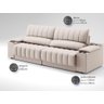 Sofá com Porta Copos Carregador USB Ret Rec Murano 2,30m Velosuede Areia - NETSOFAS - 3