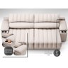 Sofá com Porta Copos Carregador USB Ret Rec Murano 2,30m Velosuede Areia - NETSOFAS - 2