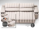 Ver imagem 2 de Sofá com Porta Copos Carregador USB Ret Rec Murano 2,30m Velosuede Areia - NETSOFAS