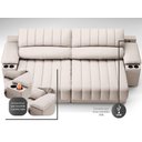 Ver imagem 2 de Sofá com Porta Copos Carregador USB Ret Rec Murano 2,30m Velosuede Areia - NETSOFAS