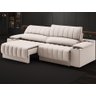 Sofá com Porta Copos Carregador USB Ret Rec Murano 2,30m Velosuede Areia - NETSOFAS - 1