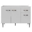 Ver mais imagens de Balcão Gabinete Gabriela de Pia 120cm Sem Tampo 3 Portas Branco - Desk Design