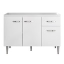 Ver imagem 1 de Balcão Gabinete Gabriela de Pia 120cm Sem Tampo 3 Portas Branco - Desk Design