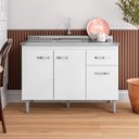 Ver imagem 5 de Balcão Gabinete Gabriela de Pia 120cm Sem Tampo 3 Portas Branco - Desk Design