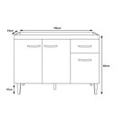 Ver imagem 7 de Balcão Gabinete Gabriela de Pia 120cm Sem Tampo 3 Portas Branco - Desk Design