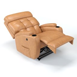 Poltrona do Papai Reclinável em Tecido Corino Cor Caramelo Reclinação Elétrica - Modelo Florença - 6