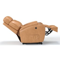 Poltrona do Papai Reclinável em Tecido Corino Cor Caramelo Reclinação Elétrica - Modelo Florença - 5