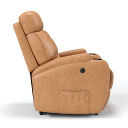 Poltrona do Papai Reclinável em Tecido Corino Cor Caramelo Reclinação Elétrica - Modelo Florença - 4