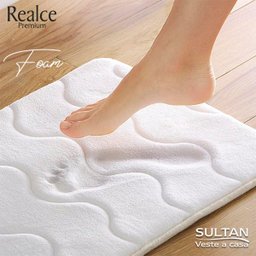 Tapetes Banheiro Antiderrapante Super Soft Foam 50x70cm Azul Realce Premium - 4