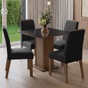 Ver imagem 1 de Conjunto Sala de Jantar Tampo de Vidro 4 Cadeiras Rustic/preto/oxford Sines Madesa