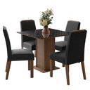 Ver imagem 2 de Conjunto Sala de Jantar Tampo de Vidro 4 Cadeiras Rustic/preto/oxford Sines Madesa