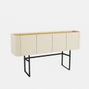 Ver imagem 3 de Aparador Flow para Sala 139cm com 4 Portas Pés de Aço Moderno Potenza