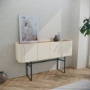 Ver imagem 2 de Aparador Flow para Sala 139cm com 4 Portas Pés de Aço Moderno Potenza